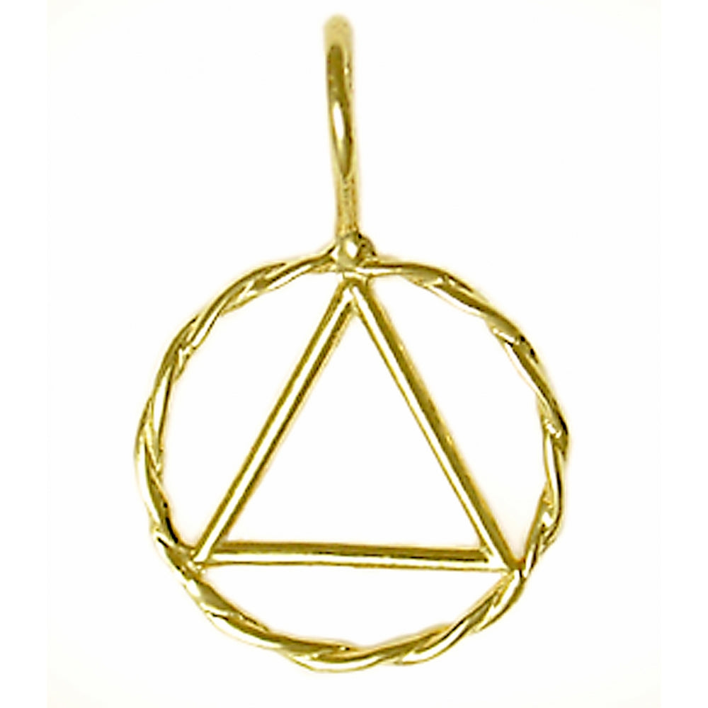 14k Gold Twist Wire Circle Pendant – Medium Size, 0.8g, Hand-Finished, Pendant Only