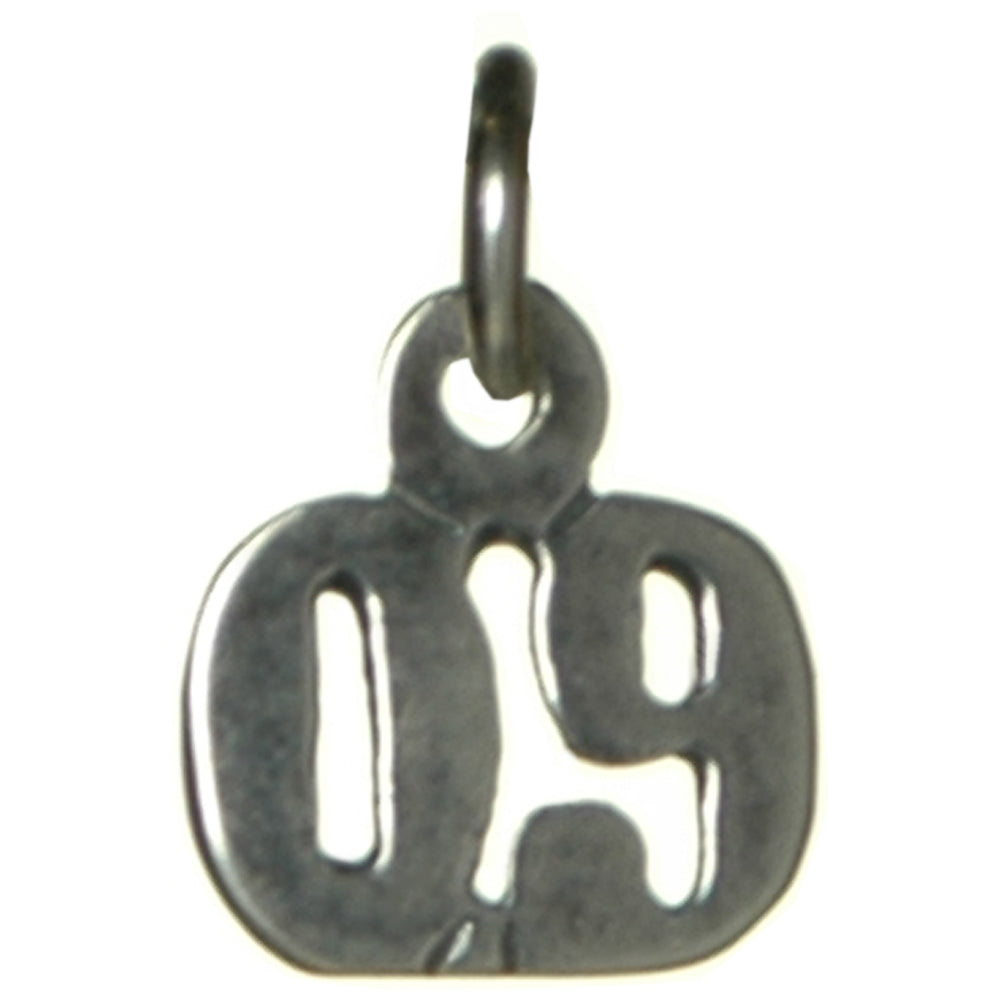 Sterling Silver Pendant 1-9 & 00-09 Small Numerals for Celebrating All Occasions; Anniversary, Birthdays