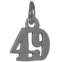 Sterling Silver Pendant #'s 30-49,Small Numerals for Celebrating All Occasions; Anniversary, Birthdays