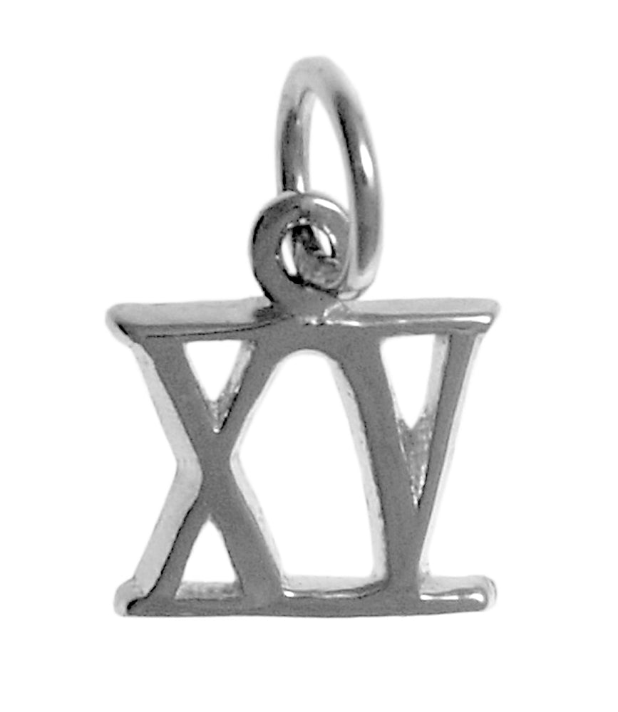 Sterling Silver Pendant, Small Roman Numerals for Celebrating All Occasions; Anniversary, Birthdays