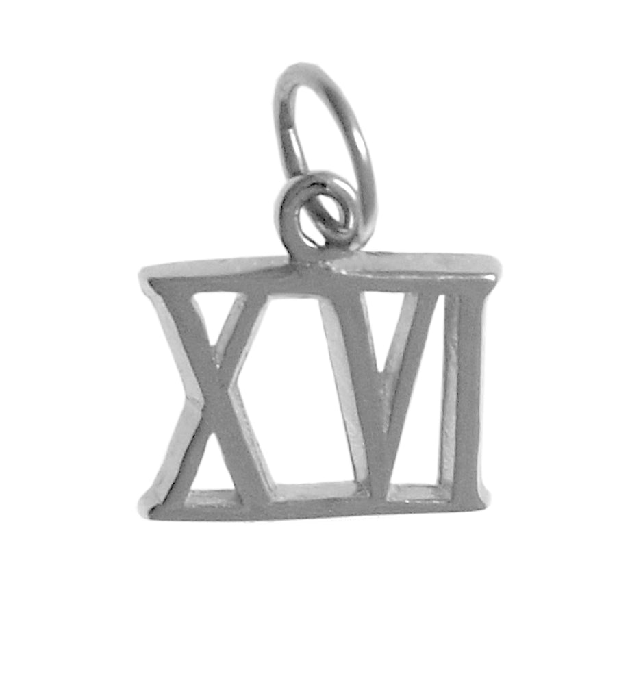 Sterling Silver Pendant, Small Roman Numerals for Celebrating All Occasions; Anniversary, Birthdays