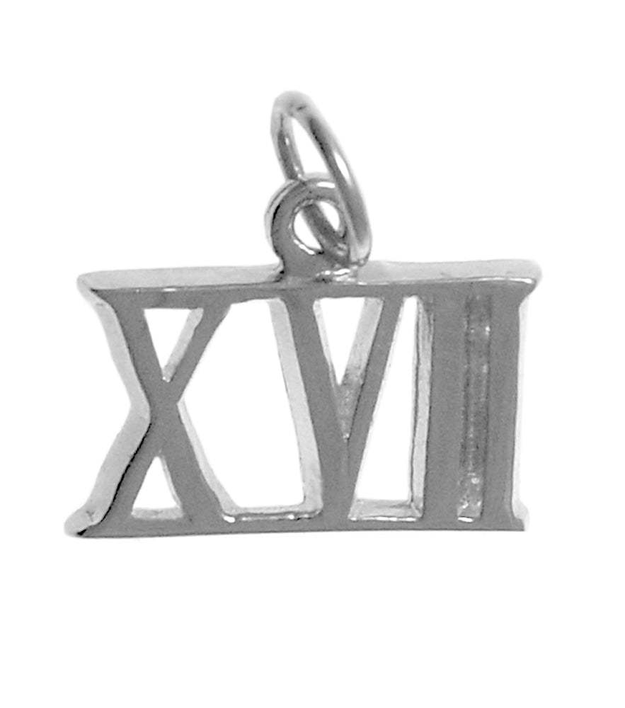 Sterling Silver Pendant, Small Roman Numerals for Celebrating All Occasions; Anniversary, Birthdays