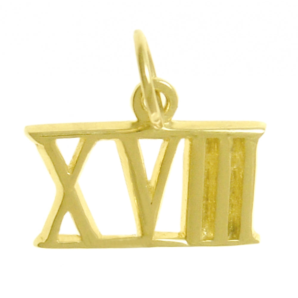 14k Gold Pendant, Small Roman Numerals for Celebrating All Occasions; Anniversary, Birthdays