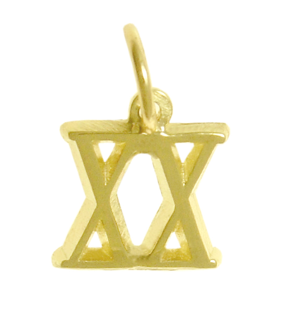 14k Gold Pendant, Small Roman Numerals for Celebrating All Occasions; Anniversary, Birthdays