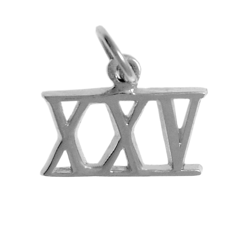 Sterling Silver Pendant, Small Roman Numerals for Celebrating All Occasions; Anniversary, Birthdays