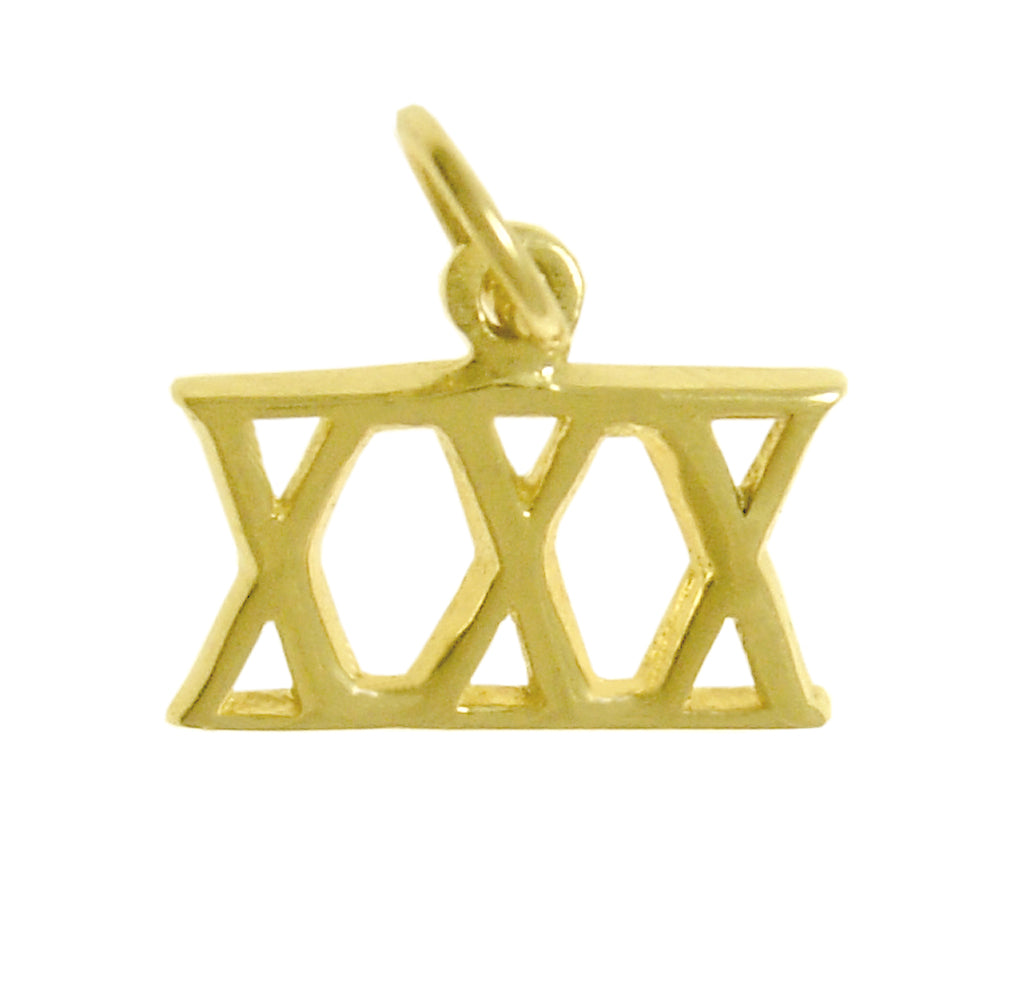14k Gold Pendant, Small Roman Numerals for Celebrating All Occasions; Anniversary, Birthdays