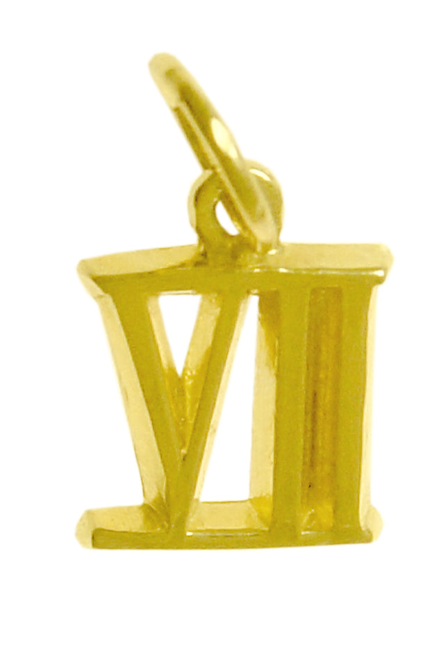 14k Gold Pendant, Small Roman Numerals for Celebrating All Occasions; Anniversary, Birthdays