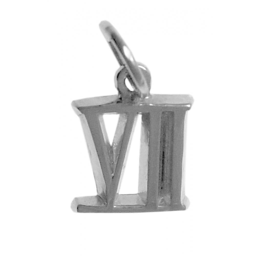 Sterling Silver Pendant, Small Roman Numerals for Celebrating All Occasions; Anniversary, Birthdays