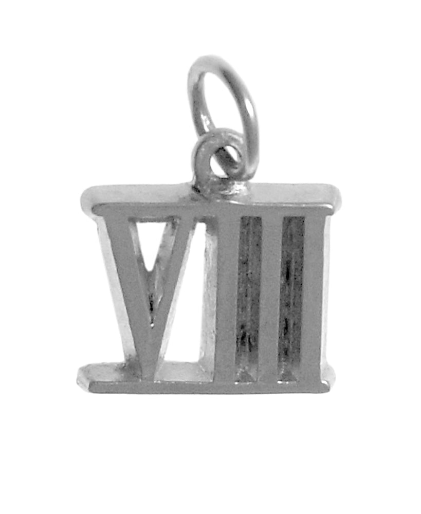 Sterling Silver Pendant, Small Roman Numerals for Celebrating All Occasions; Anniversary, Birthdays