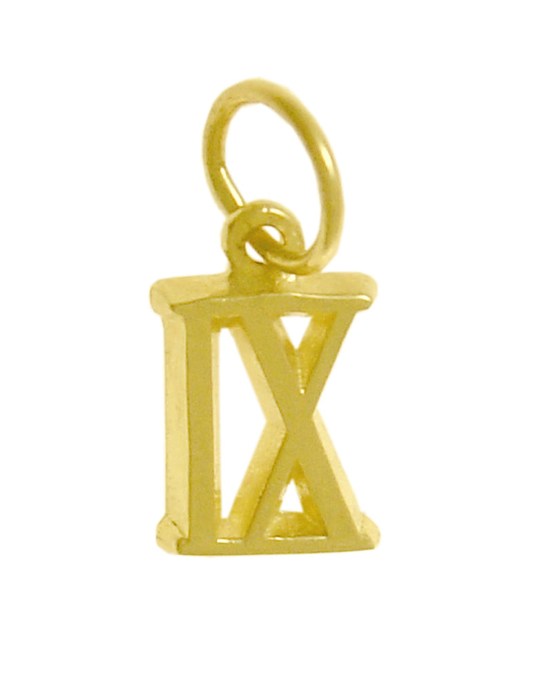 14k Gold Pendant, Small Roman Numerals for Celebrating All Occasions; Anniversary, Birthdays
