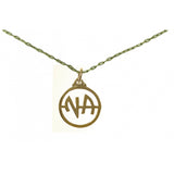 Set of Brass #40 Narcotics Anonymous NA Initial Pendant with Brass Chain, $11.50-$12.50, Chain Available in 3 Different Lengths