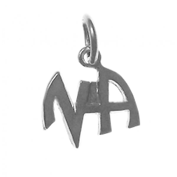 Sterling Silver Pendant, Small Narcotics Anonymous NA Initials