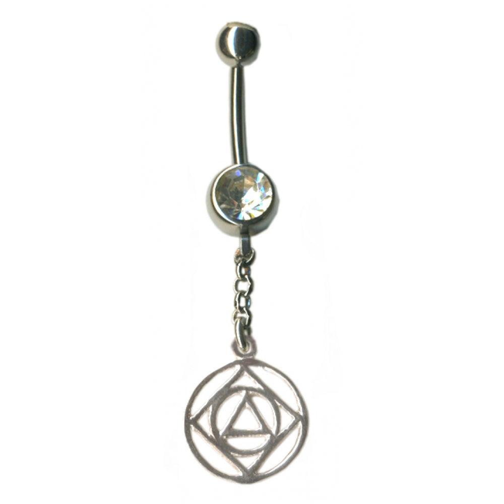 Sterling Silver Body Jewelry, Alcoholics Anonymous AA & Narcotics Anonymous NA Anonymous Dual Symbol