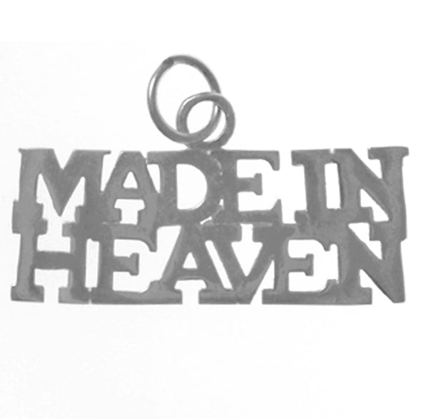 Sterling Silver, Sayings Pendant, "MADE IN HEAVEN"