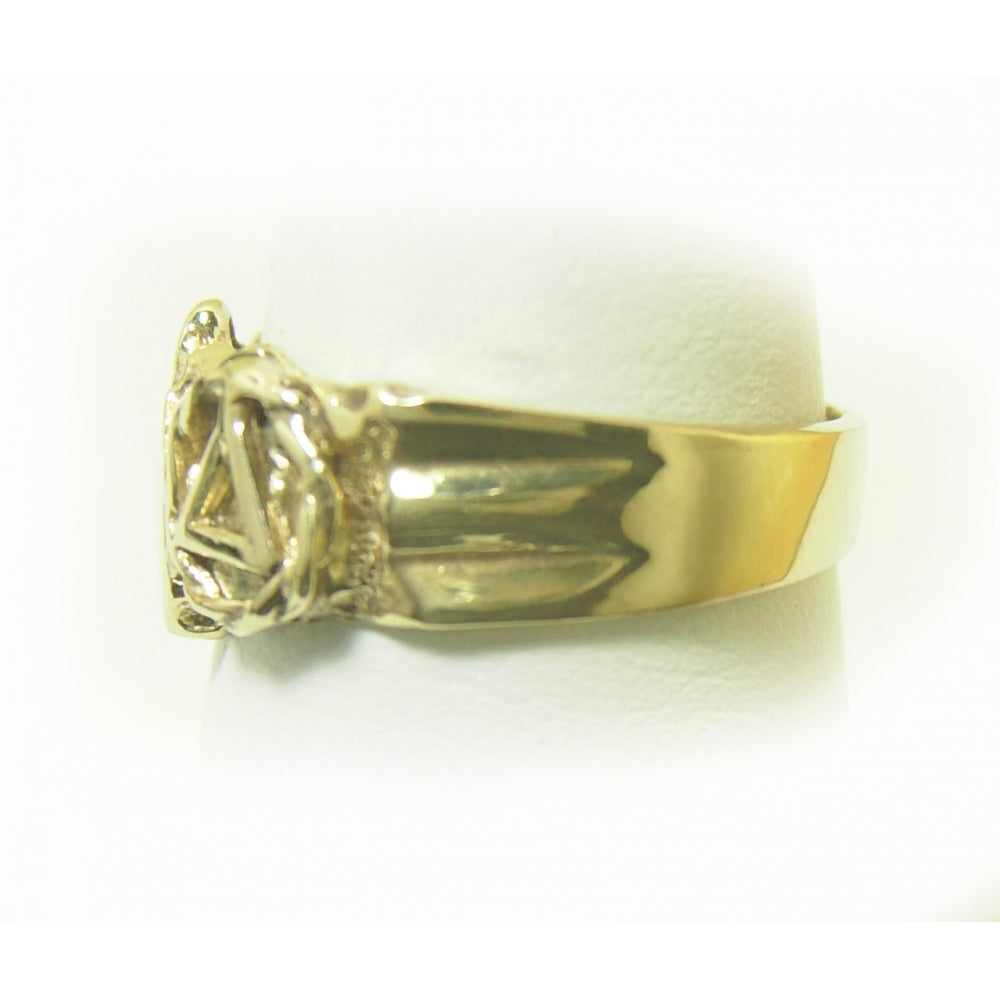 14k Gold Ring, Alcoholics Anonymous AA Symbol Small Nugget