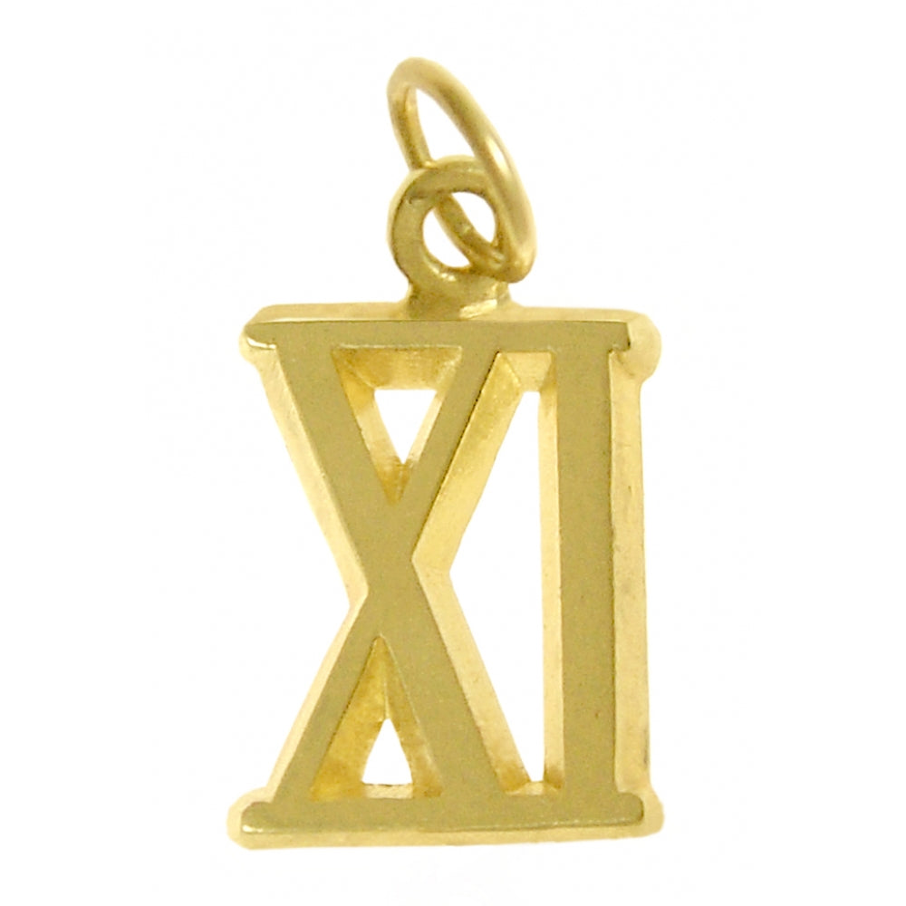 14k Gold Pendant, Roman Numerals for Celebrating All Occasions; Anniversary, Birthdays
