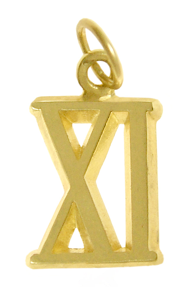 14k Gold Pendant, Roman Numerals for Celebrating All Occasions; Anniversary, Birthdays
