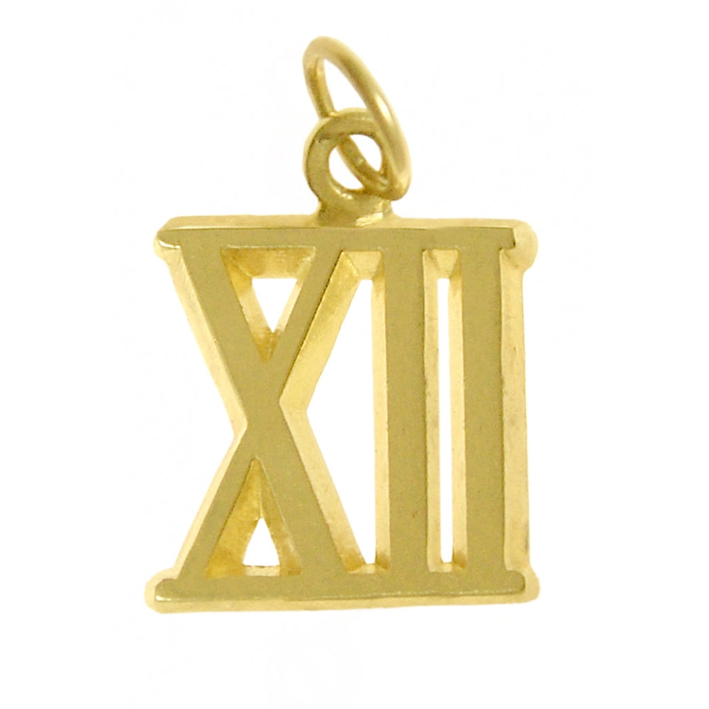 14k Gold Pendant, Roman Numerals for Celebrating All Occasions; Anniversary, Birthdays