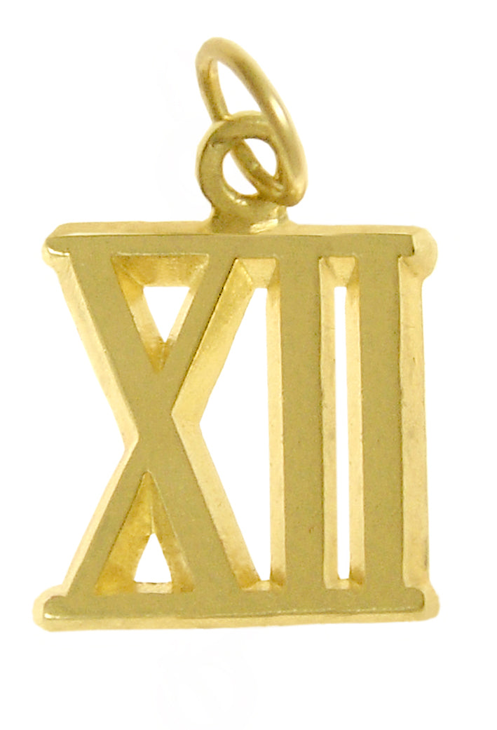 14k Gold Pendant, Roman Numerals for Celebrating All Occasions; Anniversary, Birthdays