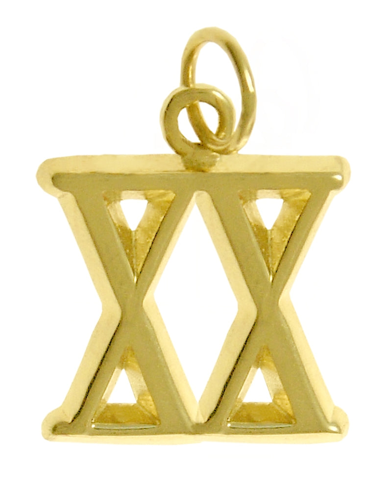14k Gold Pendant, Roman Numerals for Celebrating All Occasions; Anniversary, Birthdays