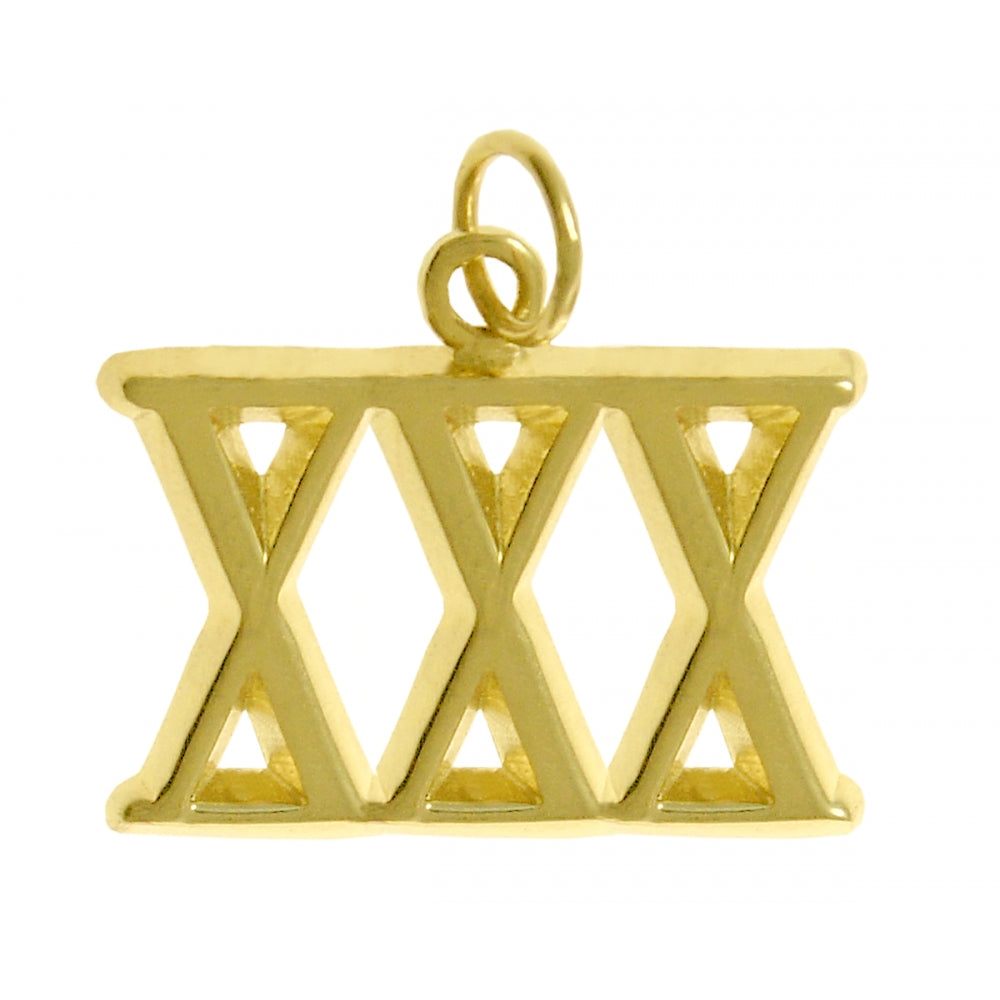 14k Gold Pendant, Roman Numerals for Celebrating All Occasions; Anniversary, Birthdays