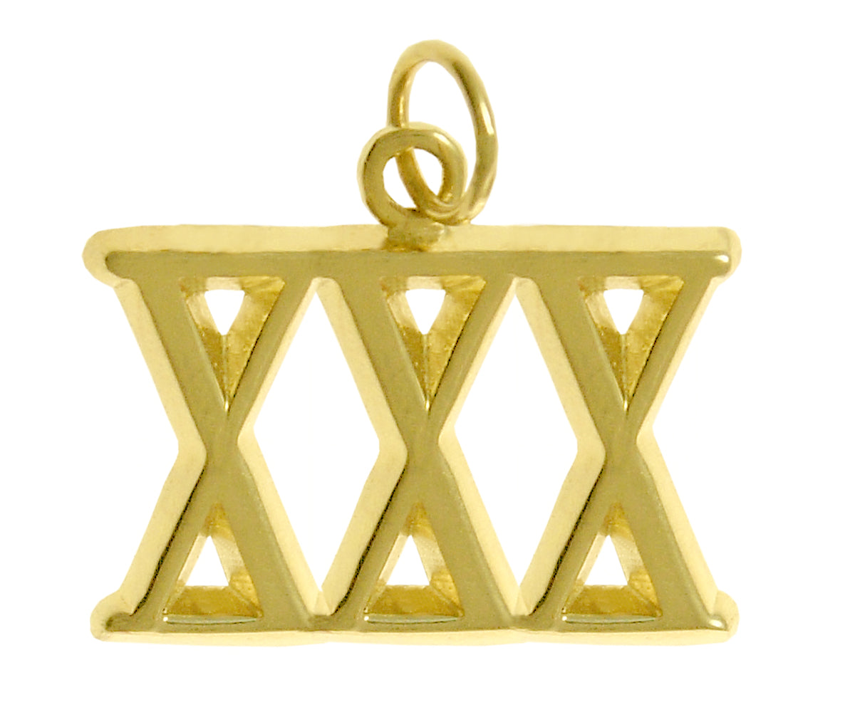 14k Gold Pendant, Roman Numerals for Celebrating All Occasions; Anniversary, Birthdays