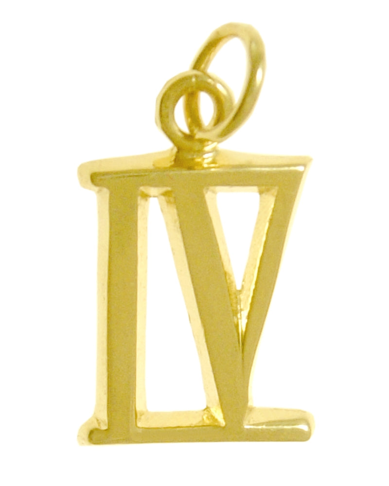 14k Gold Pendant, Roman Numerals for Celebrating All Occasions; Anniversary, Birthdays