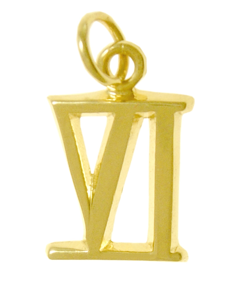 14k Gold Pendant, Roman Numerals for Celebrating All Occasions; Anniversary, Birthdays