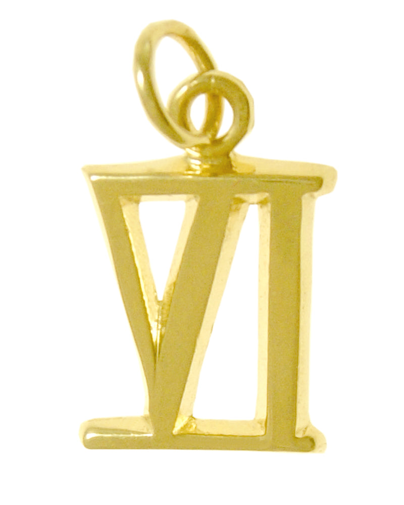 14k Gold Pendant, Roman Numerals for Celebrating All Occasions; Anniversary, Birthdays