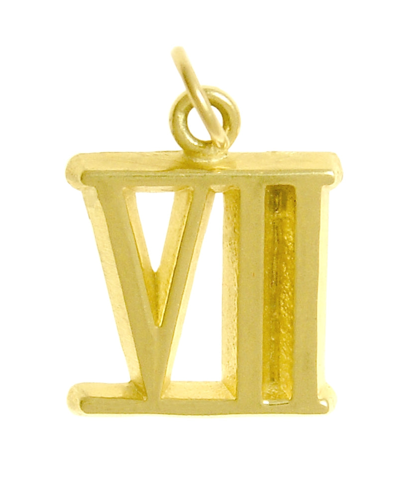 14k Gold Pendant, Roman Numerals for Celebrating All Occasions; Anniversary, Birthdays