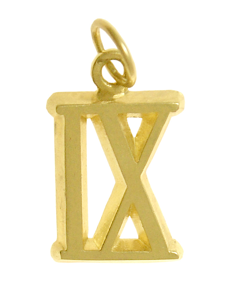 14k Gold Pendant, Roman Numerals for Celebrating All Occasions; Anniversary, Birthdays