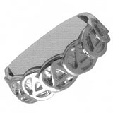 Sterling Silver Ring with Continuous Alcoholics Anonymous AA Symbol Circle Triangle Band