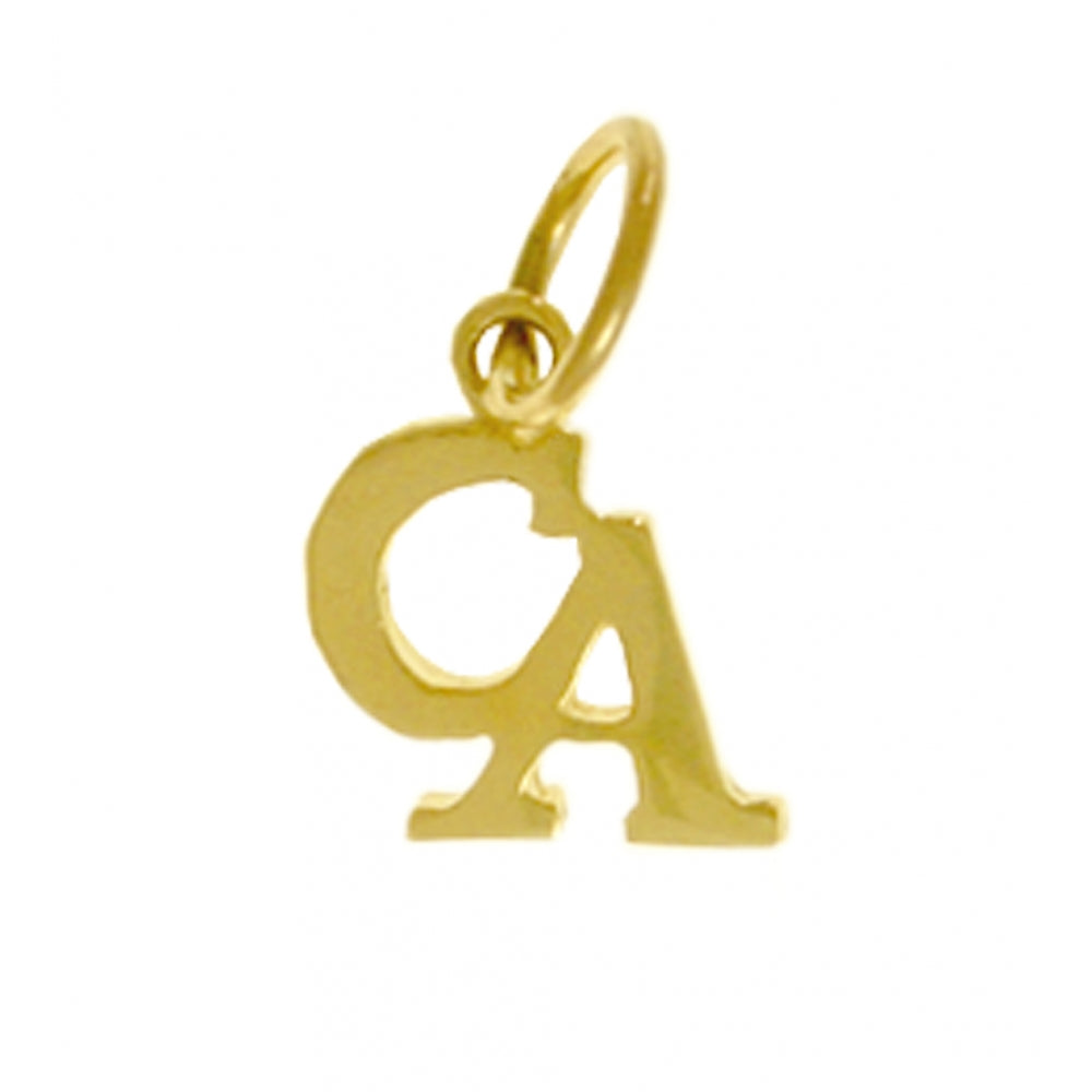 Cocaine Anonymous Pendant, 14k Gold, Small "CA" Initials