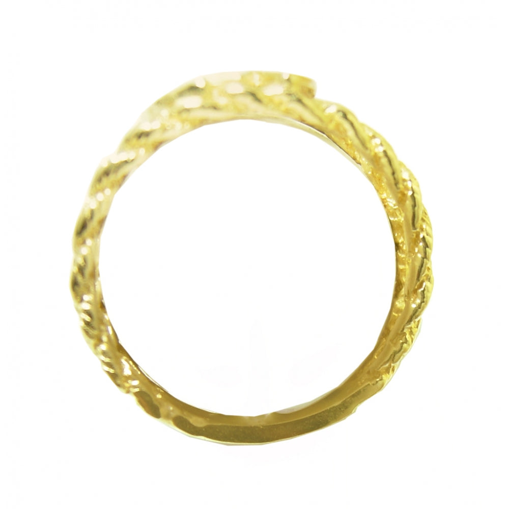 14k Gold Ring, "NA " Initials on a Open Rope Style Band