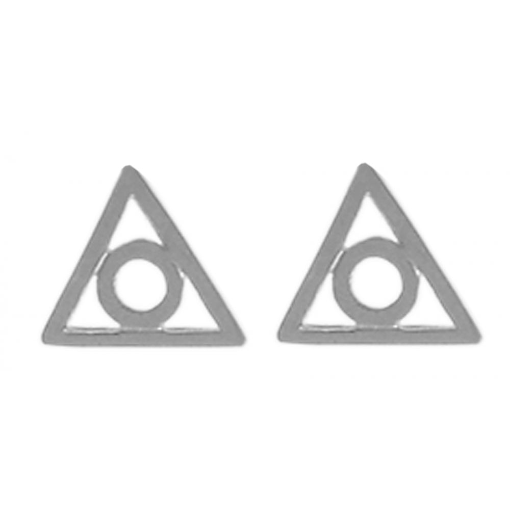 Sterling Silver Earrings, Family Recovery Symbol Stud