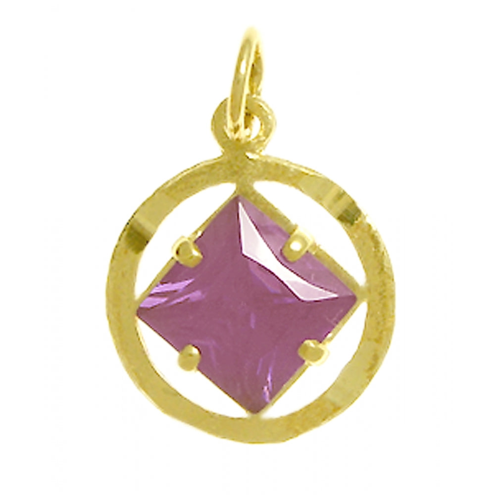 14k Gold Pendant, Narcotics Anonymous NA Symbol with 12 Different Birthstones