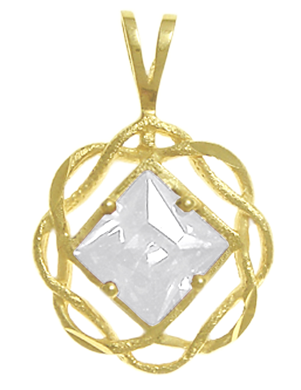 14k Gold Pendant, Medium Size, Narcotics Anonymous NA Basket Weave Circle, Available in 12 Different Birthstones