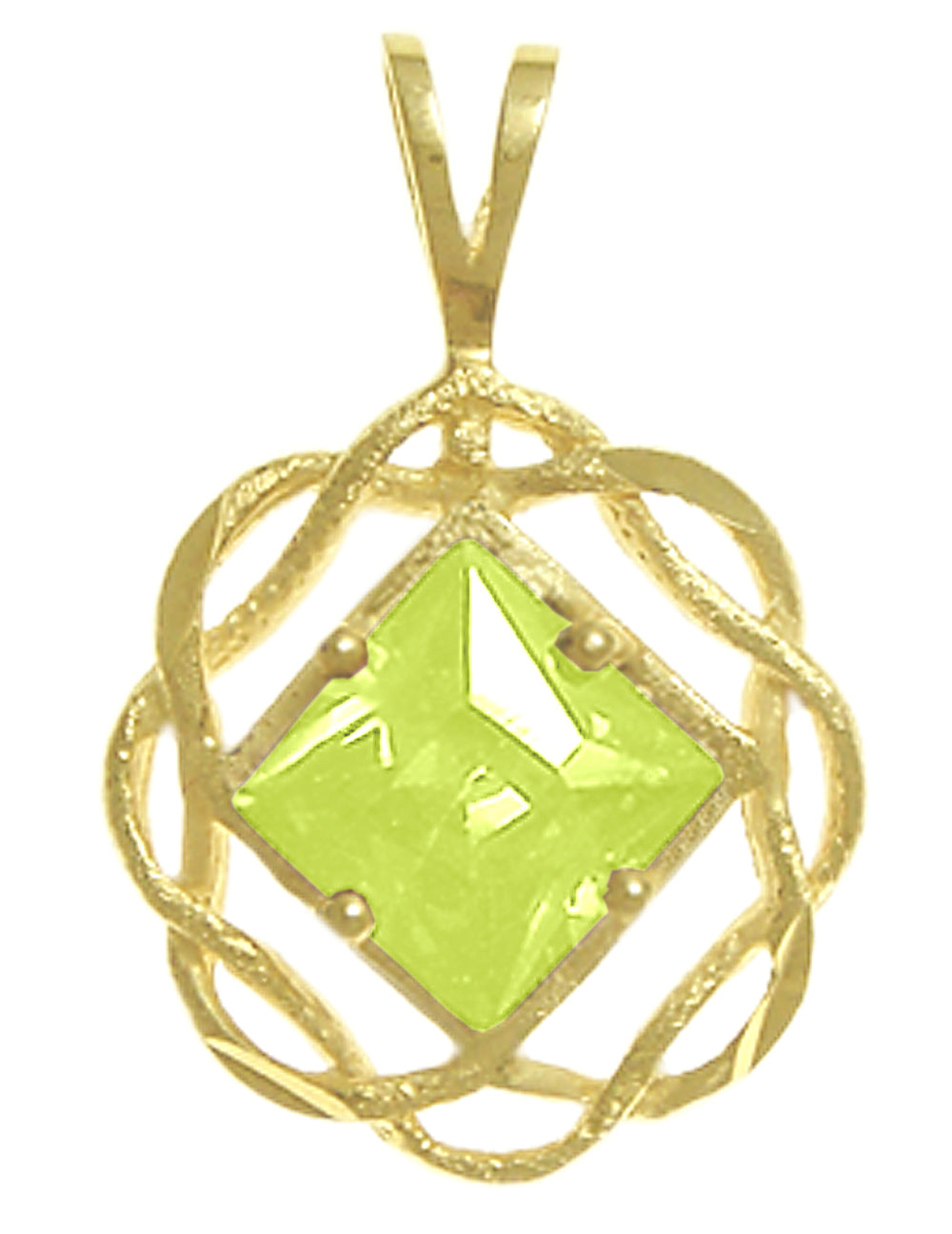 14k Gold Pendant, Medium Size, Narcotics Anonymous NA Basket Weave Circle, Available in 12 Different Birthstones