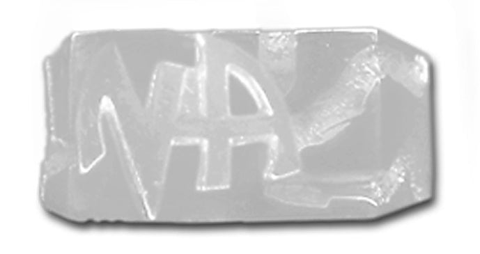 Sterling Silver Ring Rectangular Ravine Textured Style Men's Narcotics Anonymous NA Initial