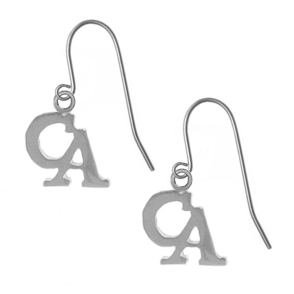 Cocaine Anonymous Earrings, Sterling Silver, Small "CA" Initials