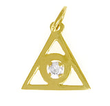 14k Gold Pendant, Medium Size, Family Recovery Symbol, Available in 12 Different Birthstones