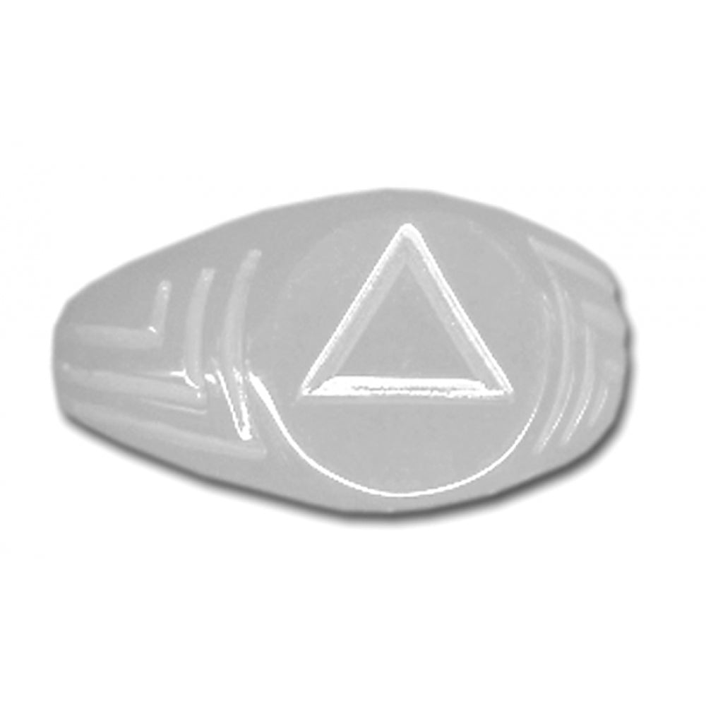 Sterling Silver Mens Ring, Alcoholics Anonymous AA, Deco Signet Style