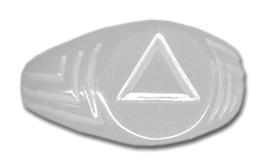 Sterling Silver Mens Ring, Alcoholics Anonymous AA, Deco Signet Style