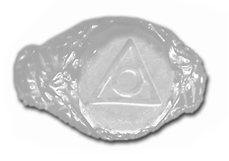 Sterling Silver Ring, Mens Alanon Symbol Nugget Style