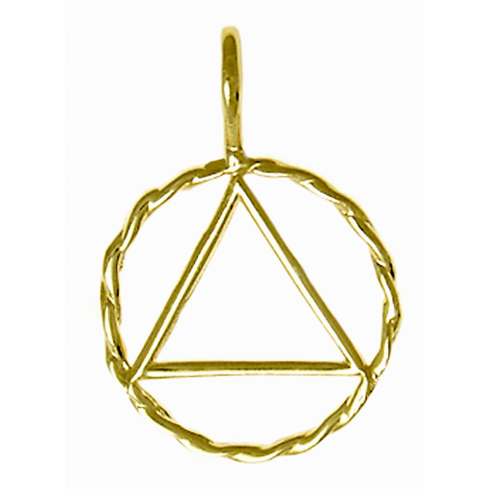 14k Gold Twist Wire Style Pendant Large Size