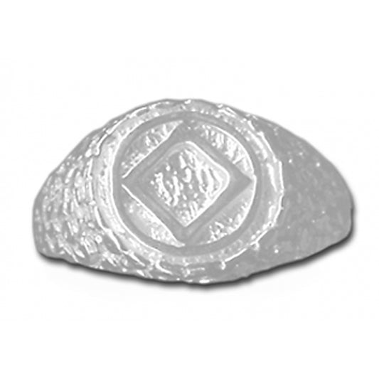 Sterling Silver Mens Nugget Style Ring with Narcotics Anonymous NA Symbol
