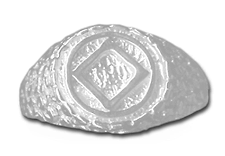 Sterling Silver Mens Nugget Style Ring with Narcotics Anonymous NA Symbol