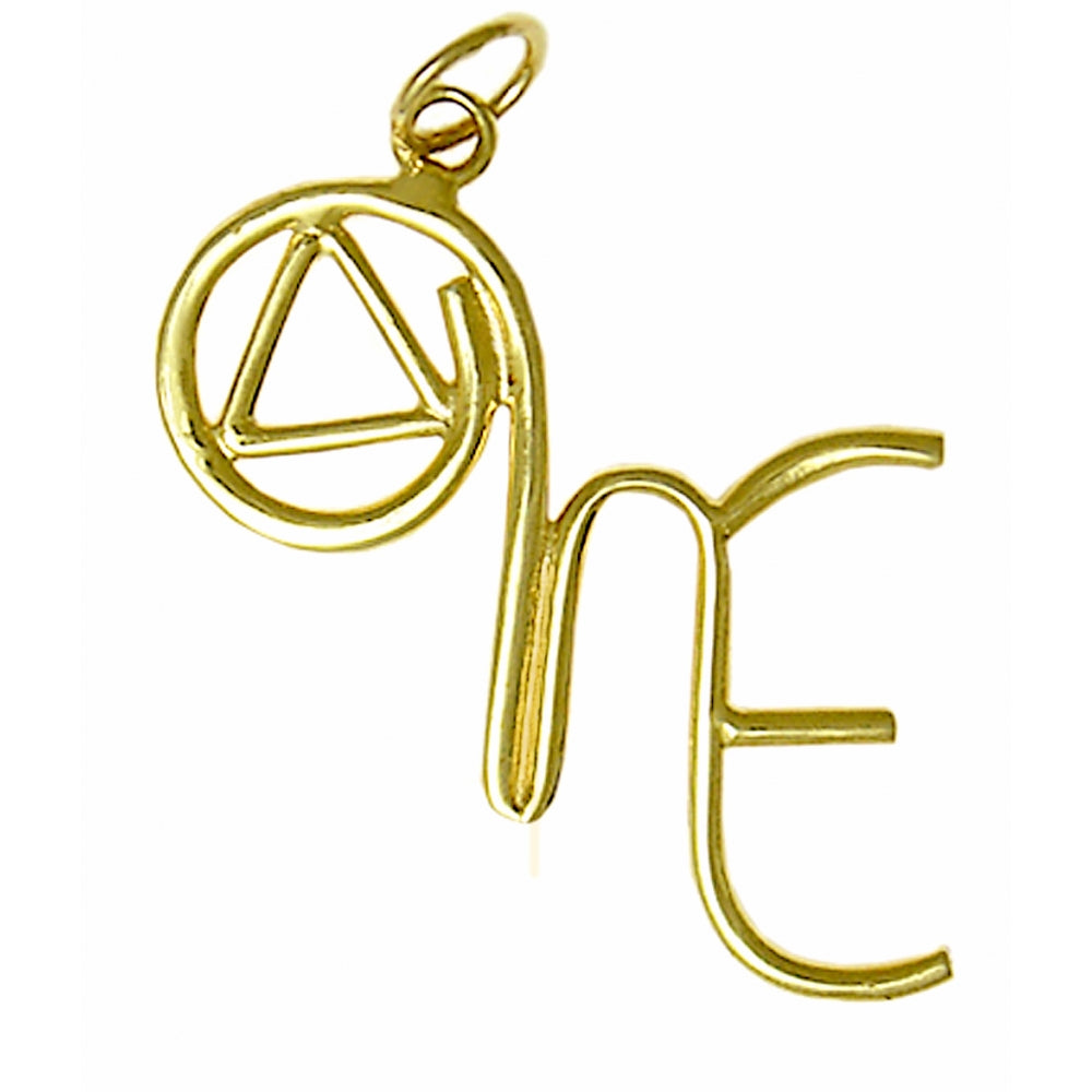 Saying Pendant, 14k Gold, "One, We, Me"