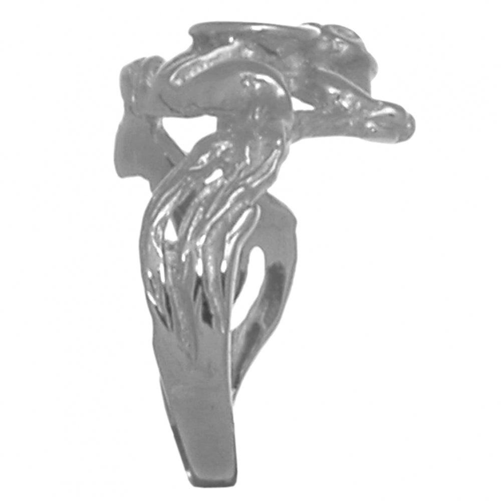 Sterling Silver Ring, Frog with Alcoholics Anonymous AA Symbol