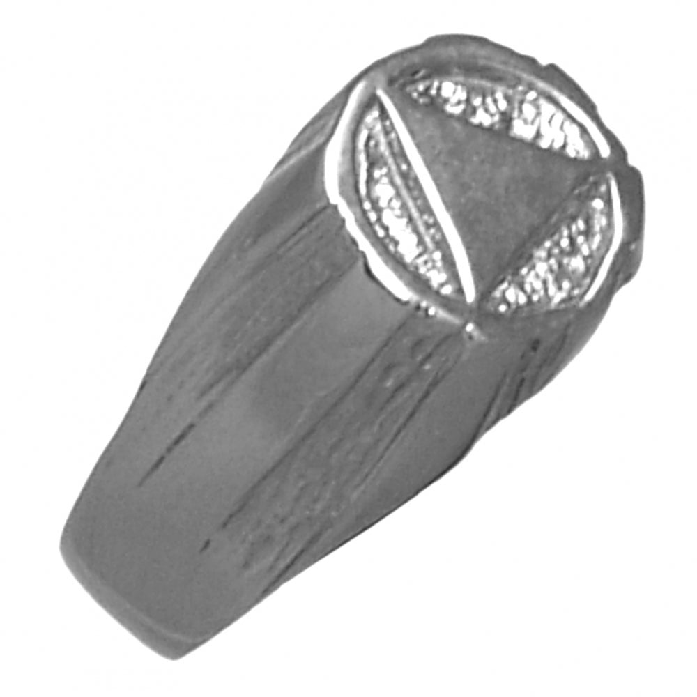 Sterling Silver Mens Ring with Alcoholics Anonymous AA Symbol in a Wide Signet Style